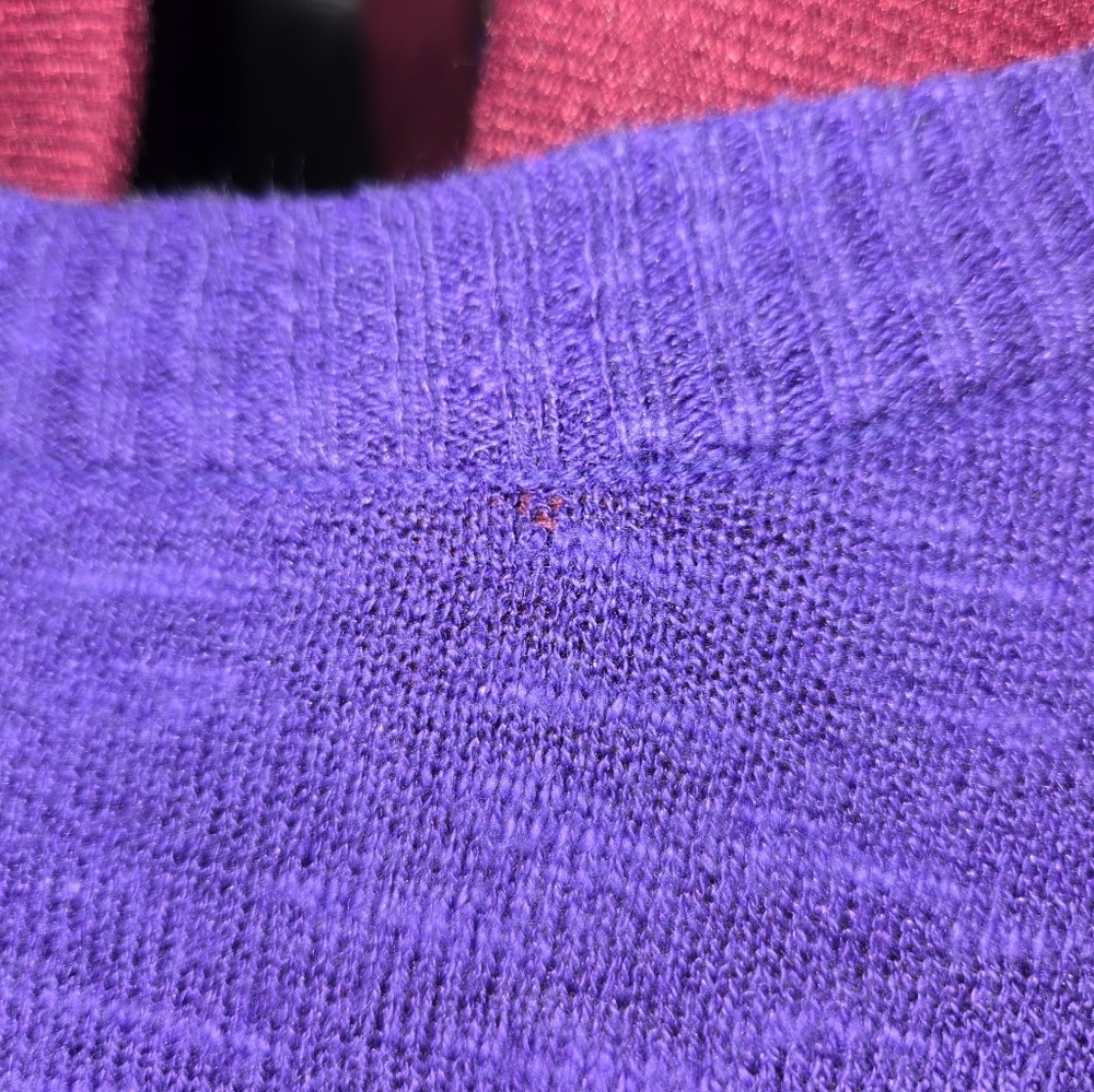 Eileen Fisher Purple Women's Linen & Cotton Blend Crew Neck Sweater - Picture 3 of 8